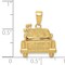 14K Gold Polished & Textured Just Married Pendant Charm Jewelry 19 x 17 mm